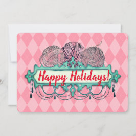 Luchters van brei- en haakwerk feestdagenkaart