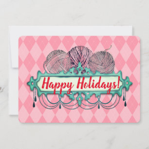 Luchters van brei- en haakwerk feestdagenkaart