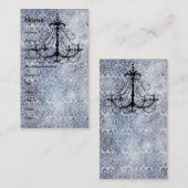 Luchters voor  behangpapier voor blauwe faux visitekaartje (Voorkant / Achterkant)
