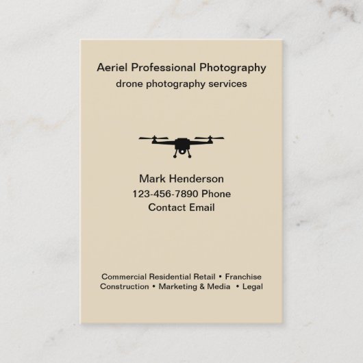 Luchtfoto drone fotografie Moderne Visitekaartjes (Voorkant)
