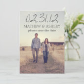 Luchtfoto-ontwerptekst Save The Date-aankondiginge Date (Staand voorkant)