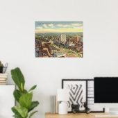 Luchtfoto Savannah GA retro Poster (Thuiskantoor)