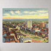 Luchtfoto Savannah GA retro Poster (Voorkant)