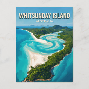 Luchtfoto strand Whitsunday Island Australië Briefkaart