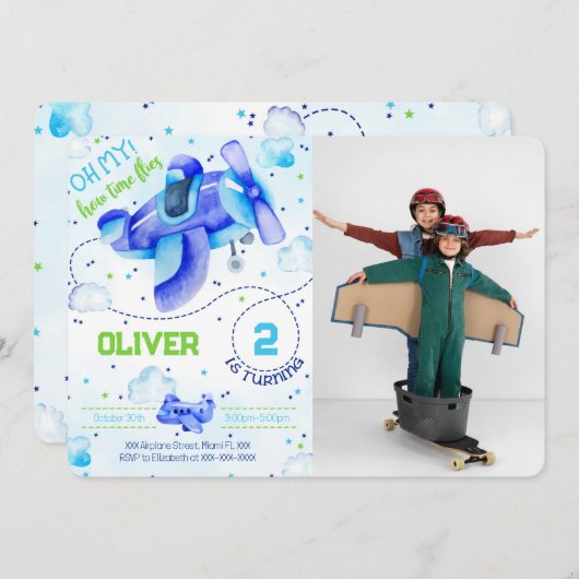 Luchtfoto-uitnodigingen Kaart (Voorkant / Achterkant)