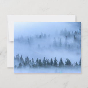 Luchtfoto Uitzicht Bos Landschap in mist Briefkaart