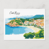 Luchtfoto Uitzicht Costa Brava Spanje Kunstillustr Briefkaart (Voorkant)
