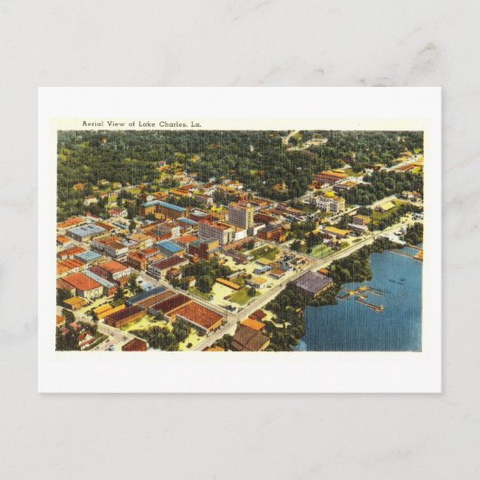 Luchtfoto Uitzicht van Lake Charles, Louisiana,  Briefkaart (Voorkant)