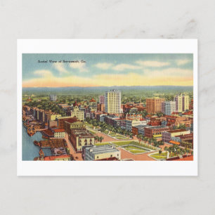 Luchtfoto Uitzicht van Savannah, Georgia,  Briefkaart