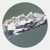 Luchtfoto van Alcatraz Ronde Sticker (Voorkant)
