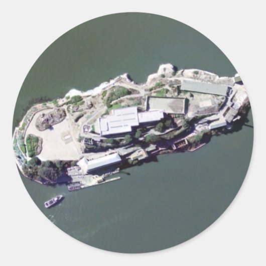 Luchtfoto van Alcatraz Ronde Sticker (Voorkant)