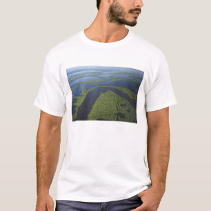 Luchtfoto van Anavilhanas-archipel, overstroomd T-shirt
