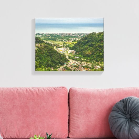 luchtfoto van bossen canvas afdruk (Insitu (Woonkamer))