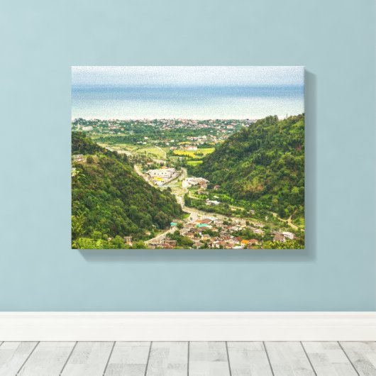 luchtfoto van bossen canvas afdruk (Insitu (Houten vloer))