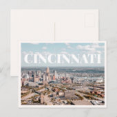Luchtfoto van Cincinnati Ohio Downtown  Briefkaart (Voorkant / Achterkant)