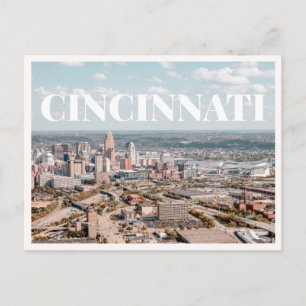 Luchtfoto van Cincinnati Ohio Downtown  Briefkaart