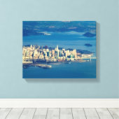 Luchtfoto van de baai van San Francisco Canvas Afdruk (Insitu (Houten vloer))