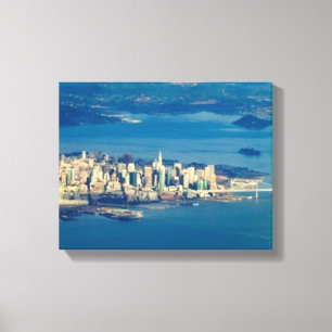 Luchtfoto van de baai van San Francisco Canvas Afdruk