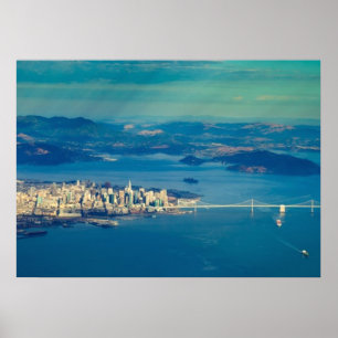 Luchtfoto van de baai van San Francisco Poster