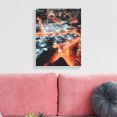 Luchtfoto van de gebouwen van de stad tijdens de n canvas afdruk (Insitu (Woonkamer))