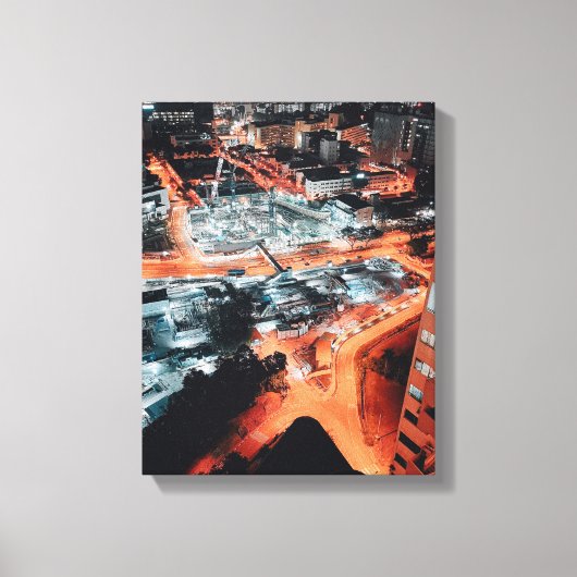 Luchtfoto van de gebouwen van de stad tijdens de n canvas afdruk (Voorkant)