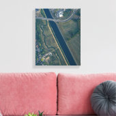 Luchtfoto van de skyline van de stad canvas afdruk (Insitu (Woonkamer))