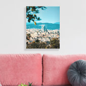 Luchtfoto van de stad canvas afdruk (Insitu (Woonkamer))