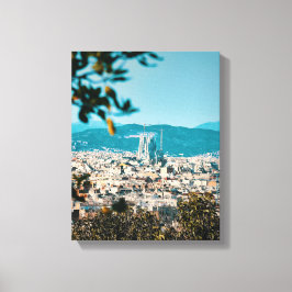 Luchtfoto van de stad canvas afdruk