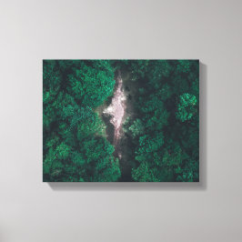 Luchtfoto van groen bos canvas afdruk