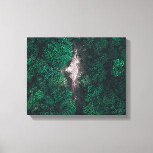 Luchtfoto van groen bos canvas afdruk