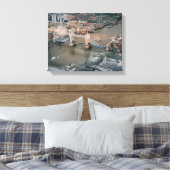 Luchtfoto van hangbrug canvas afdruk (Insitu (Slaapkamer))