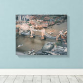 Luchtfoto van hangbrug canvas afdruk (Insitu (Houten vloer))