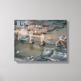 Luchtfoto van hangbrug canvas afdruk