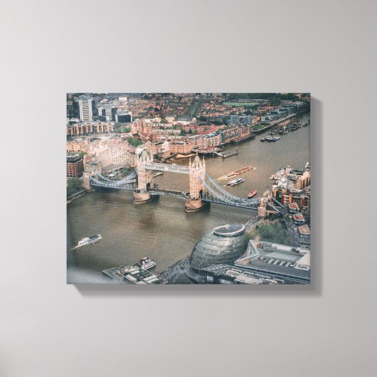 Luchtfoto van hangbrug canvas afdruk (Voorkant)