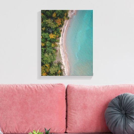 luchtfoto van het strand canvas afdruk (Insitu (Woonkamer))