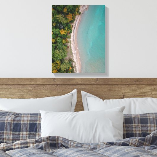 luchtfoto van het strand canvas afdruk (Insitu (Slaapkamer))