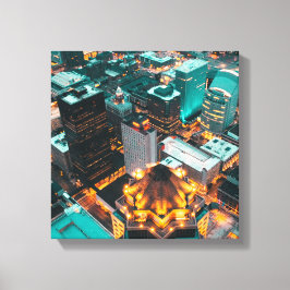Luchtfoto van hoogbouw canvas afdruk