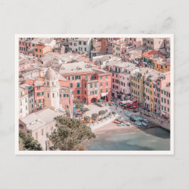 Luchtfoto van Italiaans dorp Cinque Terre Vernazza Briefkaart