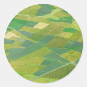 Luchtfoto van landbouwgrond in Ethiopië Ronde Sticker
