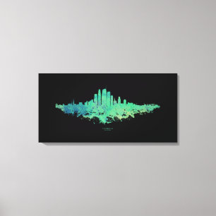 Luchtfoto van Los Angeles - Mintgroen Canvas Afdruk