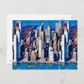 Luchtfoto van Manhattan Uitzicht Briefkaart (Voorkant / Achterkant)