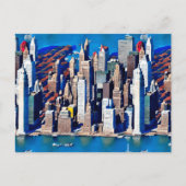 Luchtfoto van Manhattan Uitzicht Briefkaart (Voorkant)