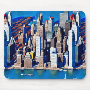 Luchtfoto van Manhattan Uitzicht Muismat