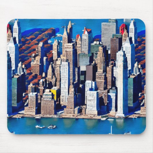 Luchtfoto van Manhattan Uitzicht Muismat (Voorkant)