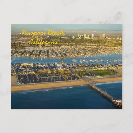 Luchtfoto van Newport Beach California Briefkaart (Voorkant)