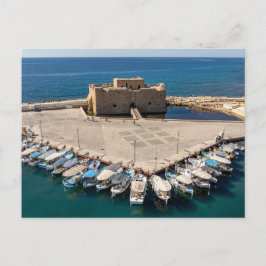 Luchtfoto van Paphos Kasteel en Haven Briefkaart