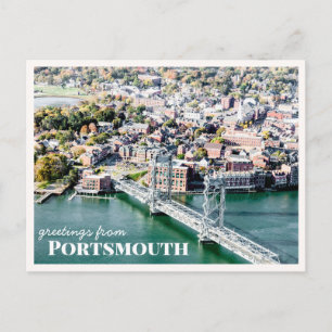 Luchtfoto van Portsmouth Bridge New Hampshire Briefkaart