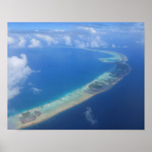 Luchtfoto van Rangiroa Poster