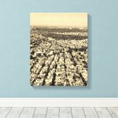 Luchtfoto van skylines van de stad canvas afdruk (Insitu (Houten vloer))