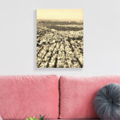 Luchtfoto van skylines van de stad canvas afdruk (Insitu (Woonkamer))